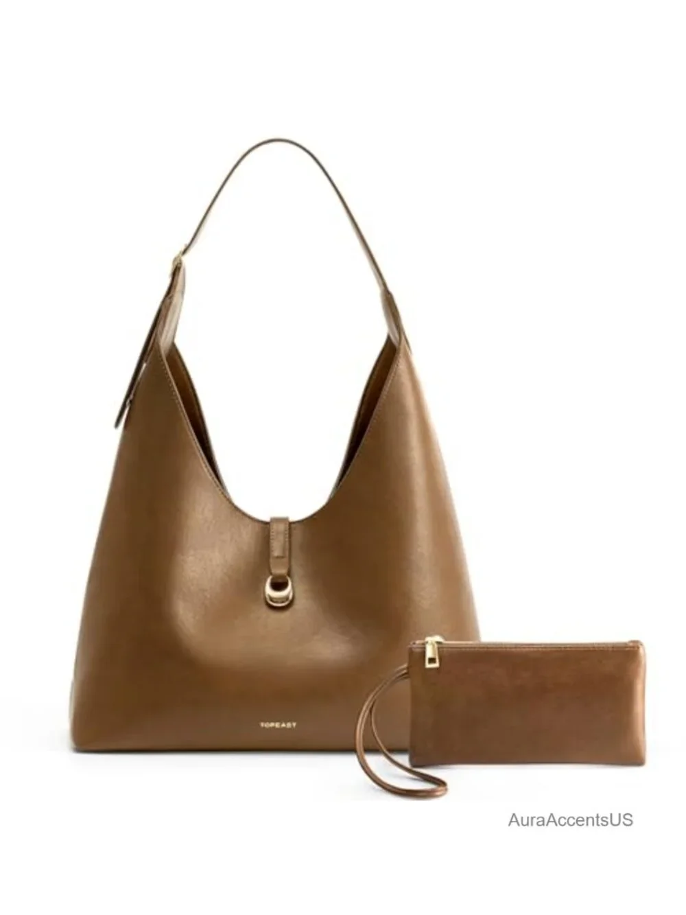 Slouchy Hobo Bag for Women, Large PU Leather Shoulder Tote with Wallet,